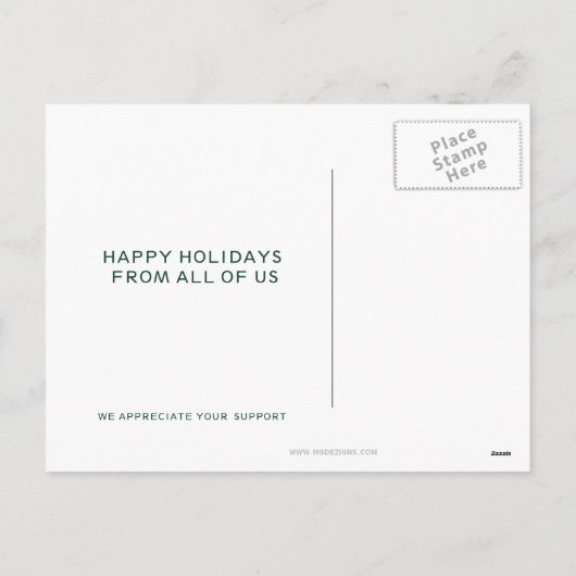 Groene en Witte Moderne zakelijke feestdag Feestdagenkaart (Achterkant)