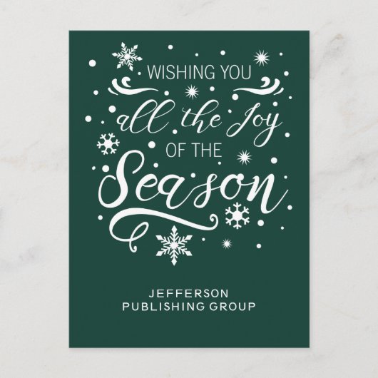 Groene en Witte Moderne zakelijke feestdag Feestdagenkaart (Voorkant)