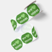 Groene en witte Moederdag Satijnen Lint (Achterkant)
