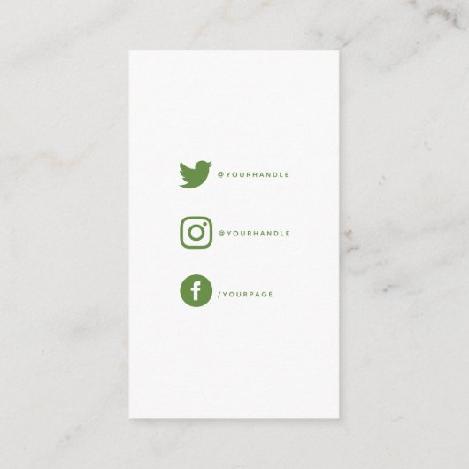 Groene en witte monsters social media bedankt informatiekaartje (Achterkant)