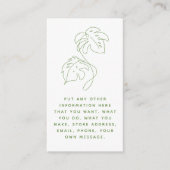 Groene en witte monsters social media bedankt informatiekaartje (Voorkant)