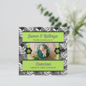 Groene en witte niet-geslachtsspecifieke Baby Aankondiging (Staand voorkant)