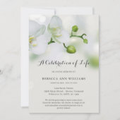 Groene en witte orchidee viering van het leven beg kaart (Voorkant)