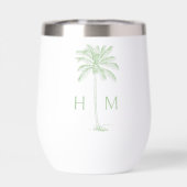Groene en Witte Palm Palmetto Boom Monogram (Achterkant)