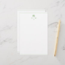 Groene en Witte Palm Palmetto Boom Monogram