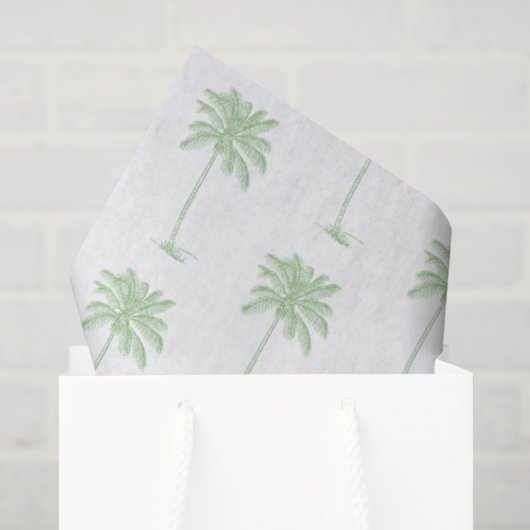 Groene en Witte Palm Palmetto Boom Tissuepapier (Cadeauzakje)
