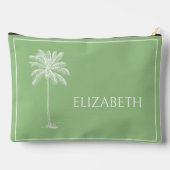 Groene en Witte Palm Palmetto Tree Gepersonaliseer Etui (Achterkant)