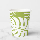 Groene en witte Palm Paper cup Papieren Bekers (Achterkant)