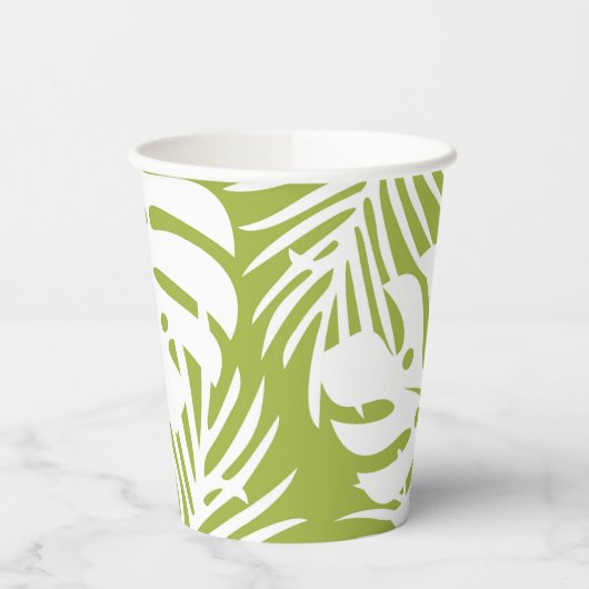 Groene en witte Palm Paper cup Papieren Bekers (Links)