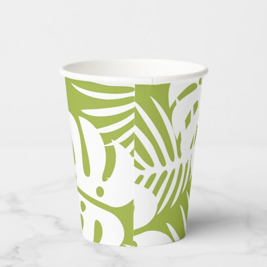 Groene en witte Palm Paper cup Papieren Bekers (Rechts)