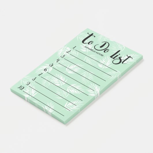 Groene en witte palmbladeren om te doen lijst post-it® notes (Schuin)