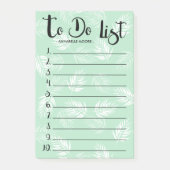 Groene en witte palmbladeren om te doen lijst post-it® notes (Voorkant)