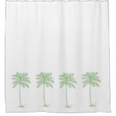 Groene en witte palmbomen douchegordijn (Voorkant)