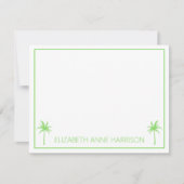 Groene en witte palmbomen en strepen notitiekaartje (Voorkant)
