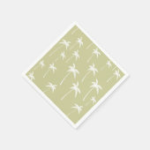 Groene en witte palmbomen servetten (Hoek)
