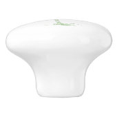 Groene en witte palmboom keramische knop (Zijkant)