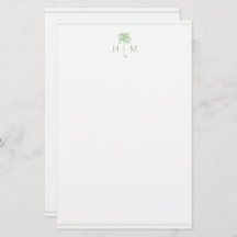Groene en witte palmboom Monogram
