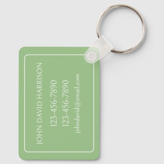 Groene en witte palmboom Monogram Sleutelhanger (Achterkant)