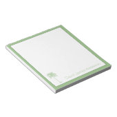 Groene en witte palmetto boom gepersonaliseerd notitieblok (Schuin)