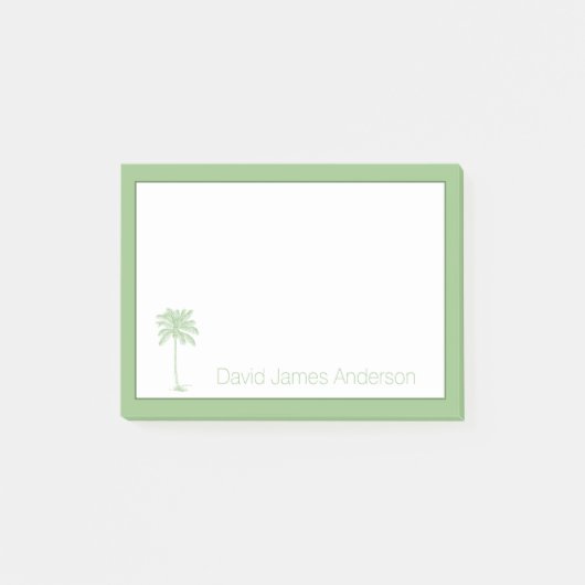 Groene en witte palmetto boom gepersonaliseerd post-it® notes (Voorkant)