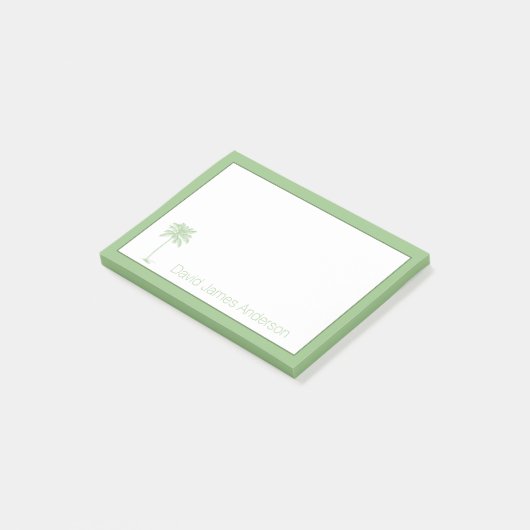 Groene en witte palmetto boom gepersonaliseerd post-it® notes (Schuin)