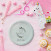 Groene en witte papieren feestborden bordje (Feest)