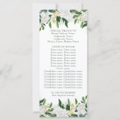 Groene en Witte Pioen Bloemen Quinceanera Programm (Achterkant)