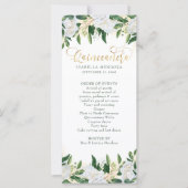 Groene en Witte Pioen Bloemen Quinceanera Programm (Voorkant)