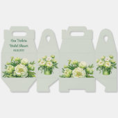 Groene en witte pioen Elegant Vrijgezellenfeest Bedankdoosjes (Ongevouwen)