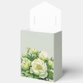 Groene en witte pioen elegante bruiloft bedankdoosjes (Open)