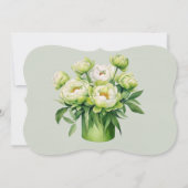 Groene en Witte Pioen Wil Je Mijn Bruidsmeisje Zij Kaart (Achterkant)