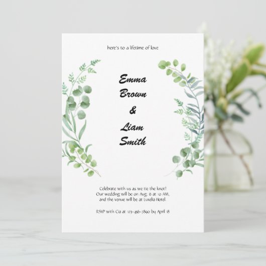 Groene en witte Planten Kaart (Staand voorkant)