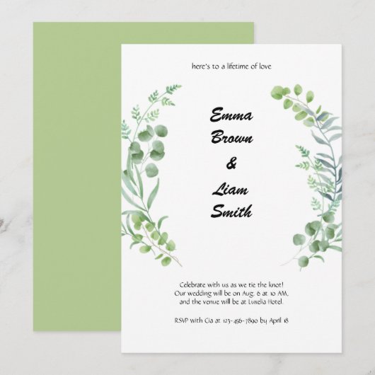 Groene en witte Planten Kaart (Voorkant / Achterkant)