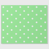 Groene en witte poka Dot  Cadeaupapier (Vlak)