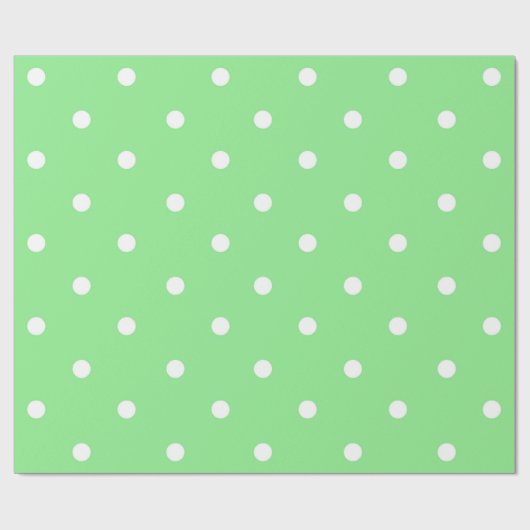 Groene en witte poka Dot Cadeaupapier (Vlak)