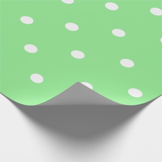 Groene en witte poka Dot Cadeaupapier (Hoek)