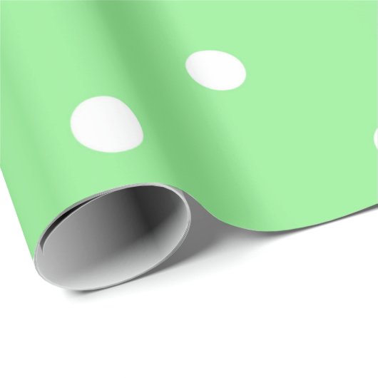 Groene en witte poka Dot Cadeaupapier (Rol Hoek)