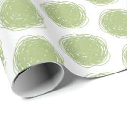 Groene en witte poka Dot Scribbles Cadeaupapier