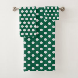 Groene en Witte poka Dots Bad Handdoek