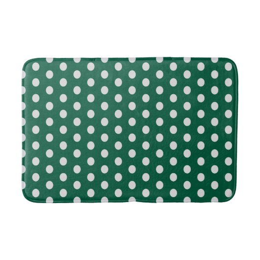 Groene en Witte poka Dots Badmat (Voorkant)
