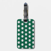 Groene en Witte poka Dots Bagagelabel (Achterkant verticaal)