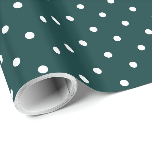 Groene en Witte poka Dots Cadeaupapier (Rol Hoek)