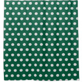Groene en Witte poka Dots Douchegordijn (Voorkant)