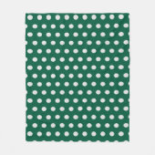 Groene en Witte poka Dots Fleece Deken (Voorkant)