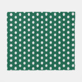 Groene en Witte poka Dots Fleece Deken (Voorkant (Horizontaal))