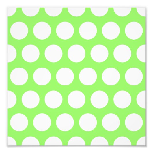 Groene en Witte poka Dots Foto Afdruk (Voorkant)