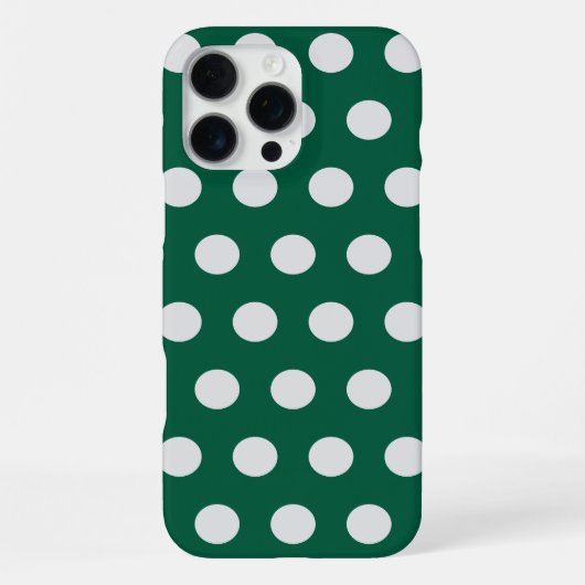 Groene en Witte poka Dots iPhone Hoesje (Achterkant)