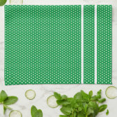Groene en witte poka Dots Kitchen Towel Theedoek (Gevouwen)