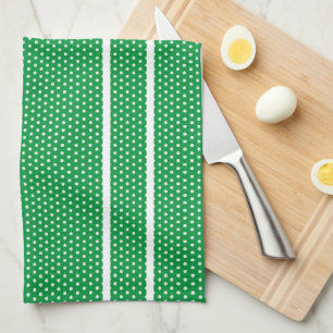 Groene en witte poka Dots Kitchen Towel Theedoek