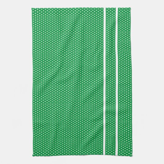 Groene en witte poka Dots Kitchen Towel Theedoek (Verticaal)